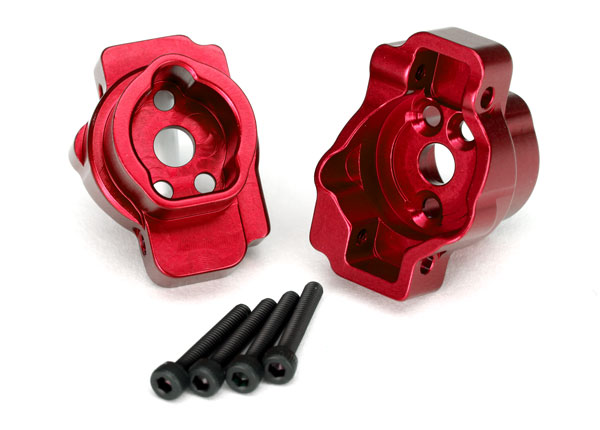 Traxxas TRX-4 TRX-6 Red 6061-T6 Aluminum Rear Portal Drive Axle Mount (8256R)