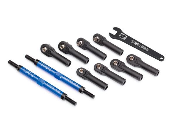 Traxxas E-Revo 2.0 Blue 7075-T6 Aluminum TUBES Toe Links w/Rod
