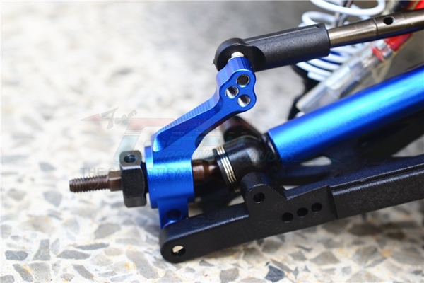 GPM Blue Aluminum Rear Stub Axle Carriers for 2WD