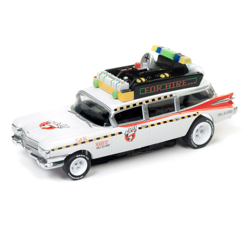 GHOSTBUSTERS 59 CADILLAC☆HOスロットカー Auto World 4Gear GhostBusters Ecto 1A 1959 Cadillac Ambulance HO