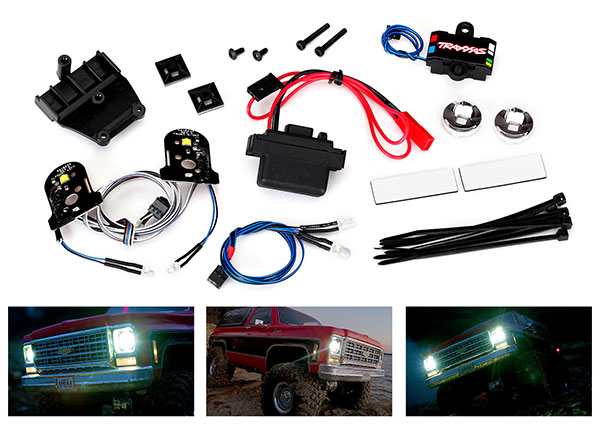 Traxxas TRX-4 Blazer Complete LED Light Set w/Power Supply - Includes Headlights, Tail Lights, Side Marker Lights, Distribution Block (8038)