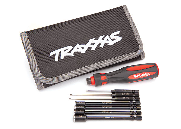 Traxxas Speed Bit Essentials 7-Pc Hex & Nut Driver Set 1/4" Drive with Handle & Pouch (8712)