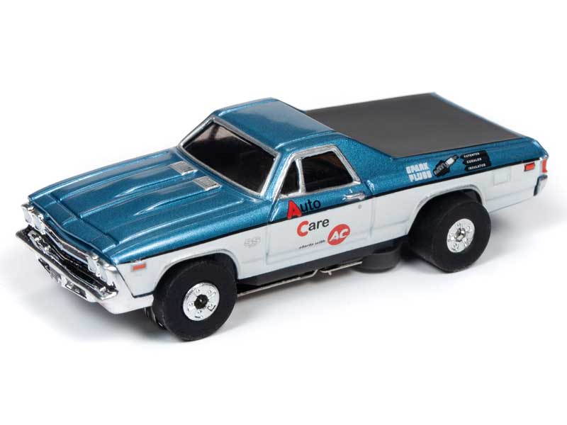 Auto World 1969 Chevrolet El Camino Blue & White Thunderjet HO Slot Car (SC349-3)