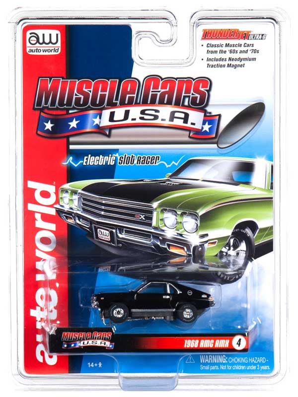 Auto World 1968 AMC AMX Black Thunderjet HO Slot Car | Auto World
