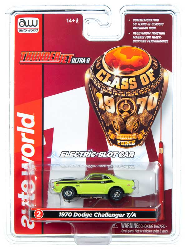 Auto World 1970 Dodge Challenger T/A Lime Green Thunderjet HO Slot