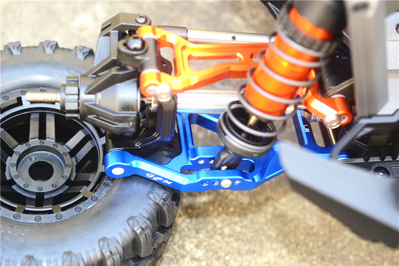GPM Racing Blue Aluminum Lower Front or Rear Suspension Arms for Traxxas Maxx 4S (TXMS055F/R-B)