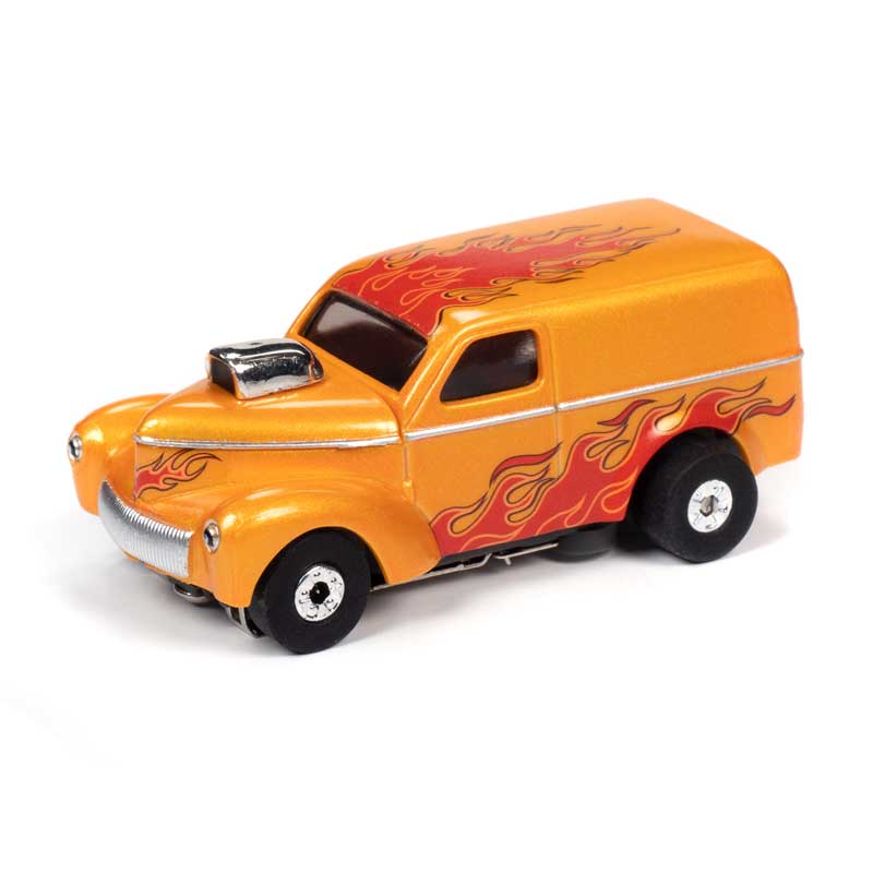 Auto World Thunderjet Flames R29 1940 Willys Custom Panel Truck HO Slot Car (SC353)