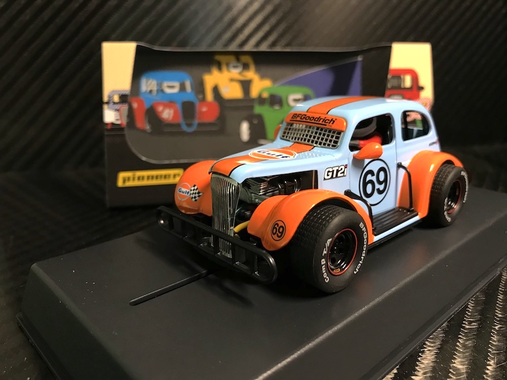 Pioneer 1937 Chevy Sedan Legends Racer #69 GULF Light Blue 1/32