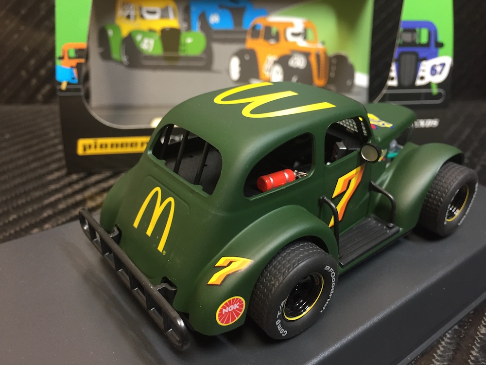 Pioneer 1937 Chevy Sedan Legends Racer #7 Green 1/32 Slot Car P078