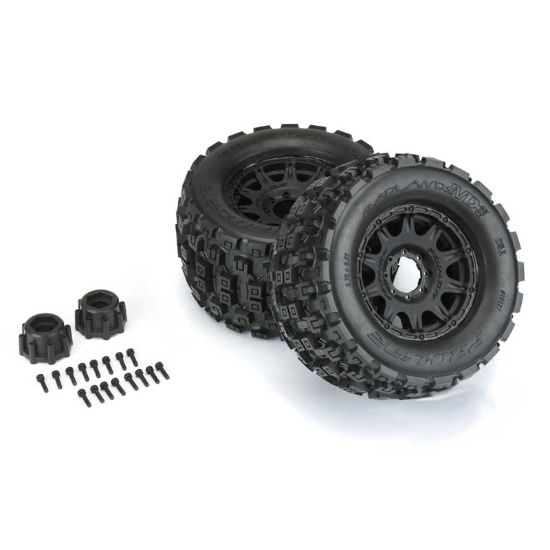 Pro-Line Badlands MX38 Tires on Raid 8x32 17mm Removable Hex