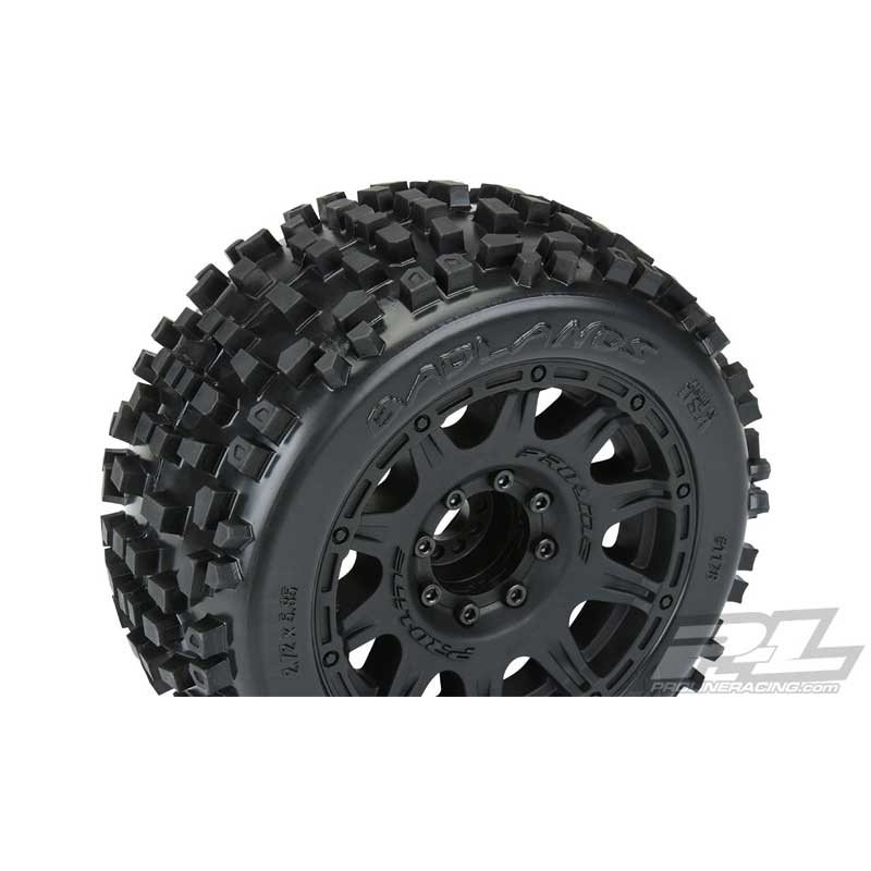 Pro-Line Badlands 3.8 Tires on Raid 8x32 17mm Removable Hex