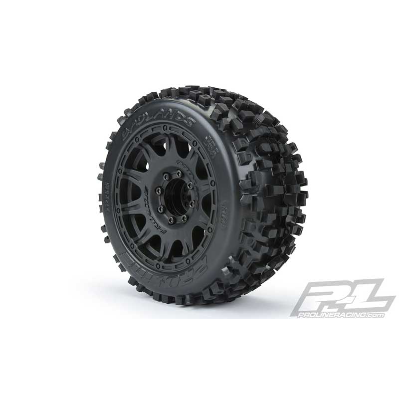 Pro-Line Badlands 3.8 Tires on Raid 8x32 17mm Removable Hex Wheels