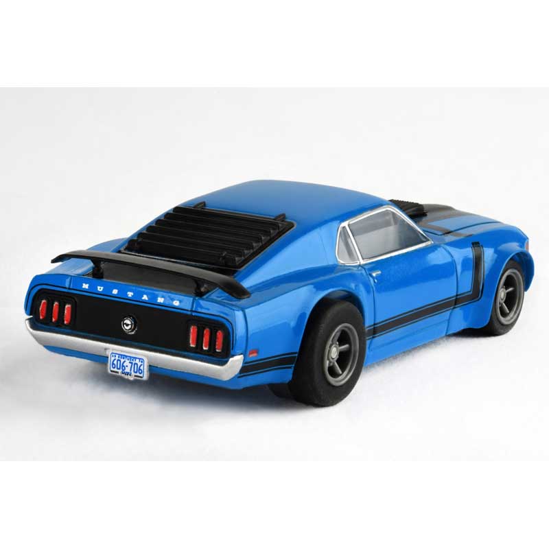 AFX Ford Mustang Boss 302 Blue Mega G+ HO Slot Car w/Clear Windows