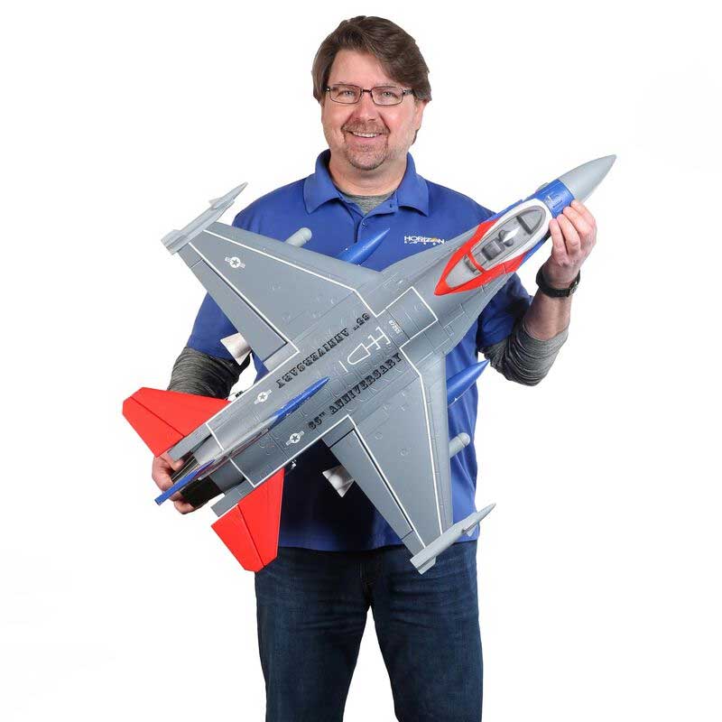 E-Flite F-16 Falcon 64mm EDF Jet BNF w/AS3X & SAFE Select (EFL9850)