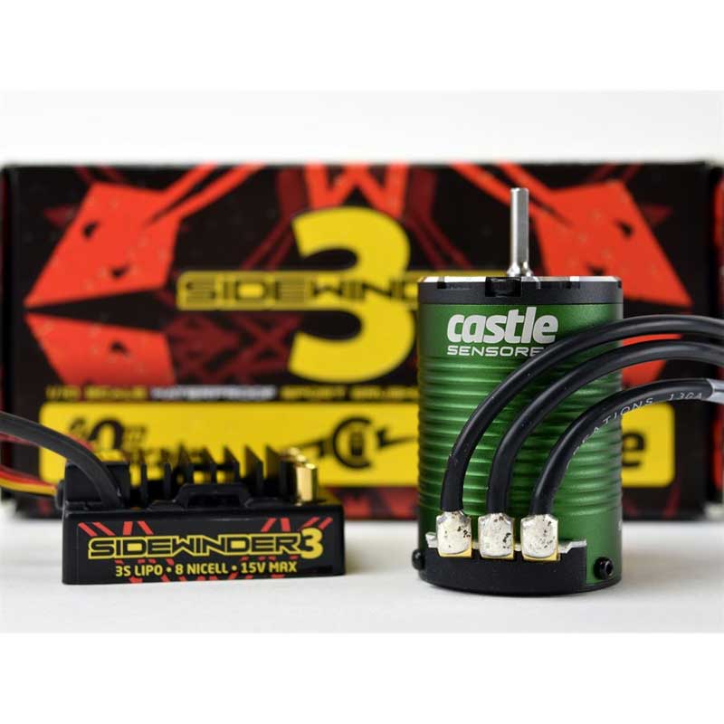 Castle Creations Sidewinder SV3 Waterproof ESC & 1406-5700Kv Brushless Motor (010-0115-06)