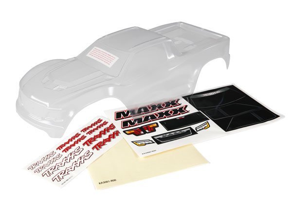 Traxxas Maxx Clear Body with Window Masks & Decals (8911)