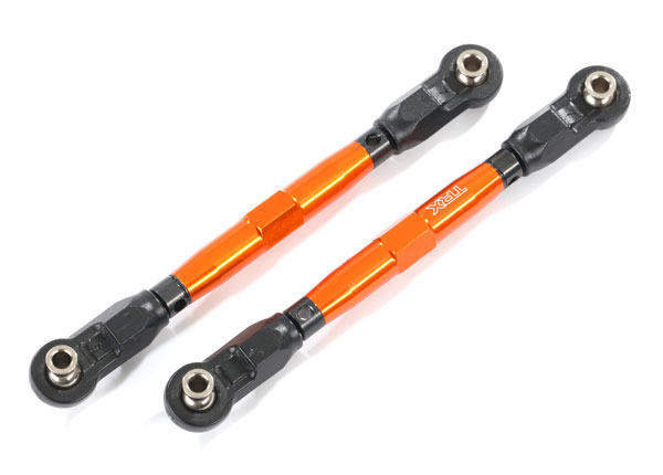 Traxxas Maxx Front TUBES Orange 7075-T6 Aluminum Toe Links (88mm) w/Rod Ends & Wrench (8948A)