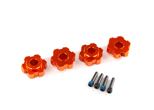 Traxxas Maxx Orange Aluminum Hex Wheel Hubs (4) & 4x13mm Screw Pins (4) (8956T)
