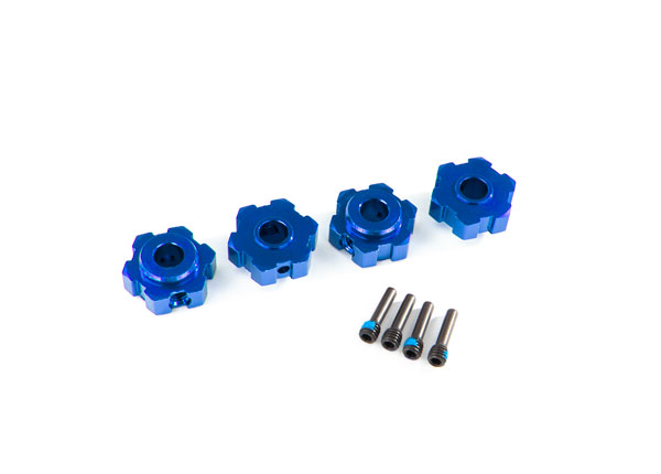 Traxxas Maxx Blue Aluminum Hex Wheel Hubs (4) & 4x13mm Screw Pins