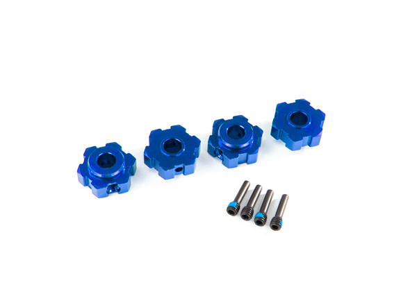 Traxxas Maxx Blue Aluminum Hex Wheel Hubs (4) & 4x13mm Screw Pins (4) (8956X)
