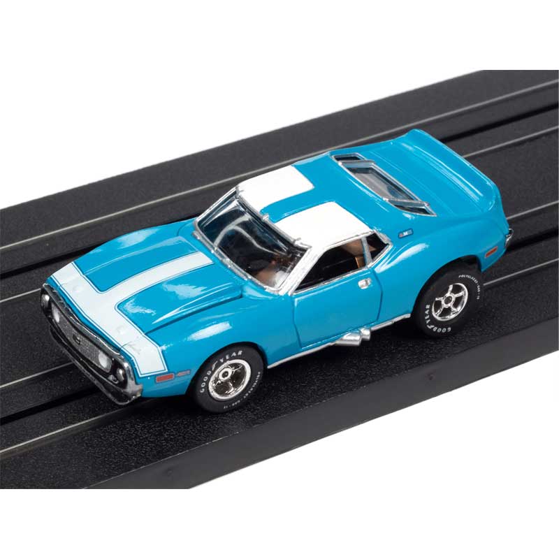 Auto World 1971 AMC Javelin Blue Xtraction R30 HO Slot Car (SC354-3)