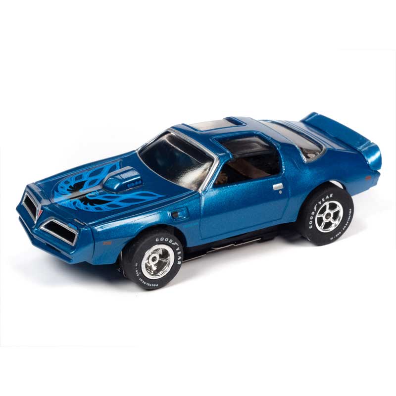 Auto World 1977 Pontiac Firebird Blue Xtraction R30 HO Slot Car (SC354-5)