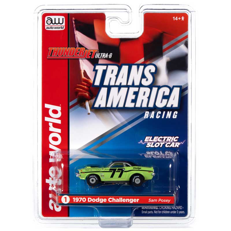 Auto World 1970 Dodge Challenger T/A Green Sam Posey Thunderjet HO