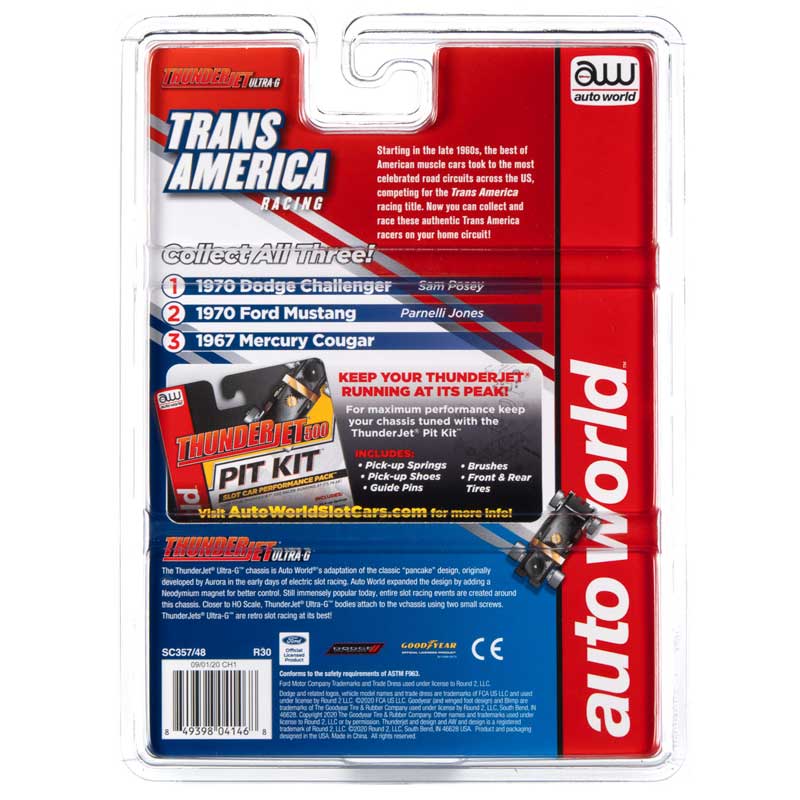 Auto World 1970 Dodge Challenger T/A Green Sam Posey Thunderjet HO Slot Car (SC357-1)