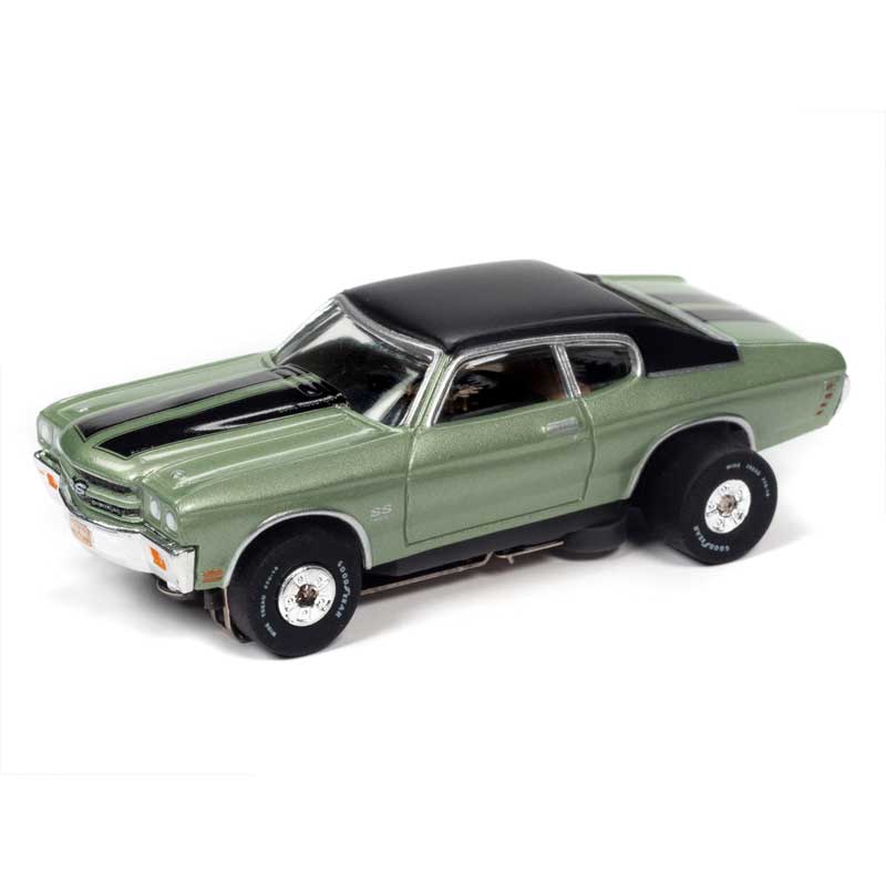 Auto World 1970 Chevy Chevelle SS Green Thunderjet HO Slot Car
