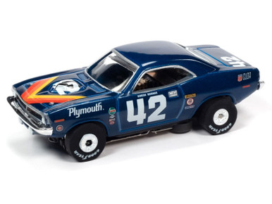 AUTO WORLD ☆73 Plymouth Cuda ☆HOスロットカー Auto World 1970 Plymouth Barracuda Swede Savage #42 Thunderjet HO