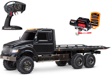 Traxxas TRX-6 Ultimate RC Hauler 1/10 6X6 Electric Flatbed Truck with  Factory Installed Pro Scale Winch w/Remote