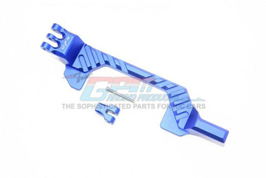 GPM Blue Aluminum Battery Hold-down for Rustler 4x4 VXL: Rustler 4x4 VXL