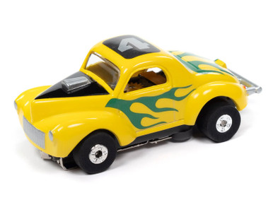 Auto World 1941 Willys Coupe Gasser (Yellow w/Green Flames
