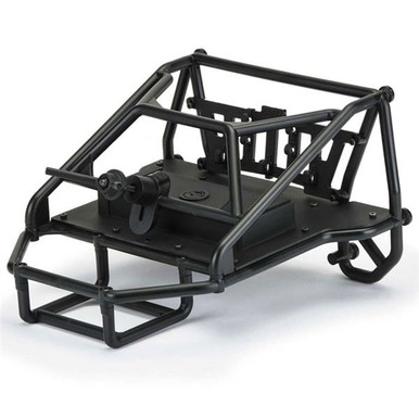 RC Crawler Body Cab & Back-Half Cage Shell For 1/10 TRX4, SCX10, GEN 8 Scout II - Orange Hard Plastic Cab With Black Nylon Cage