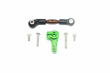 GPM Corna Servo Regolabile In Alluminio 25T Per Traxxas Slash 4X4 – Verde, Con Viti E Distanziali - 4
