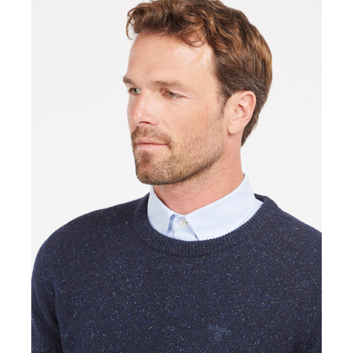 Barbour Tisbury Crew Neck Jumper Navy Fleck Kilkenny Design