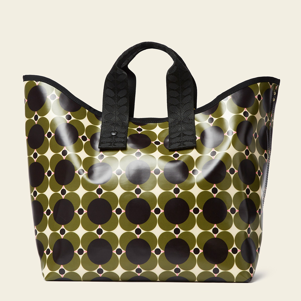 Orla Kiely Carryall Tote Bag Atomic Flower Khaki Kilkenny Design