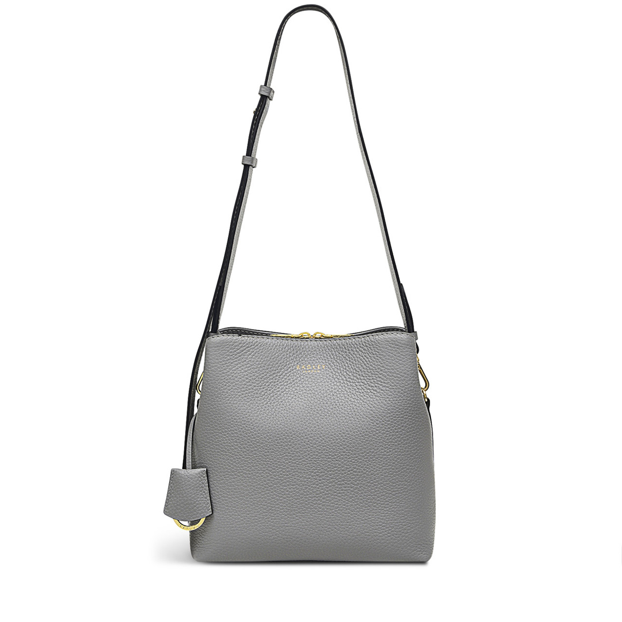 Radley Dukes Place Diamond Leather Medium Zip Top Shoulder Bag in White