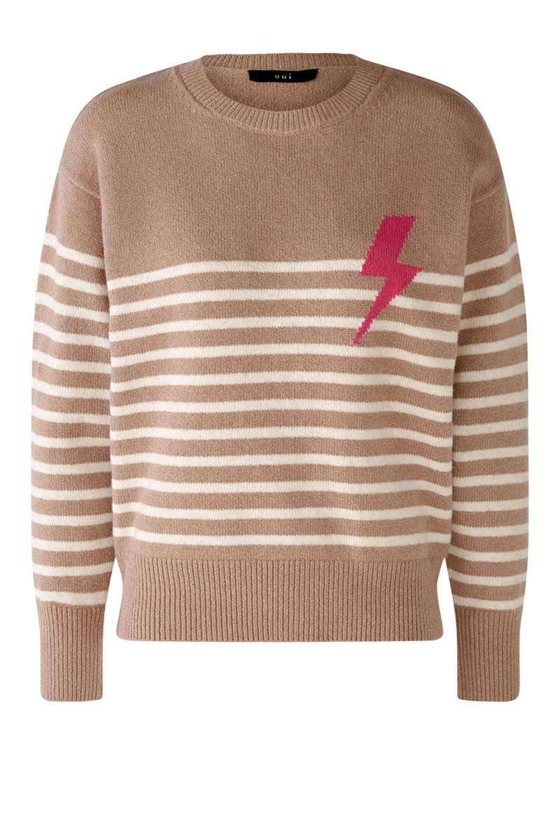 Camel Stripe Lightening Bolt Jumper Kilkenny Design