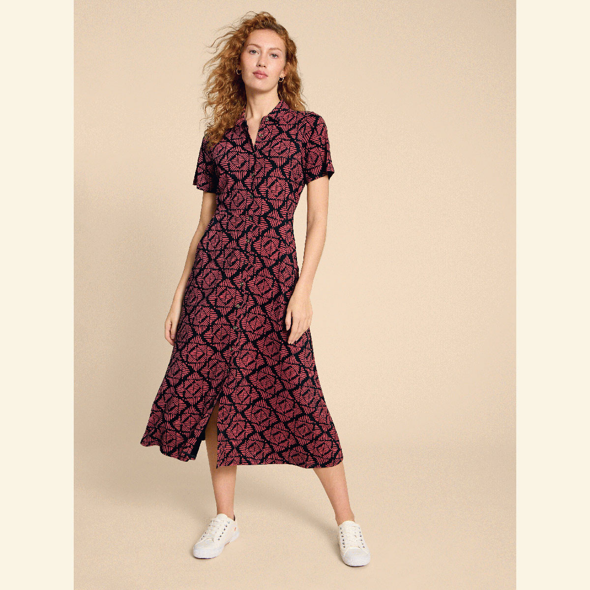 Rua Jersey Shirt Dress Pink Print Kilkenny Design