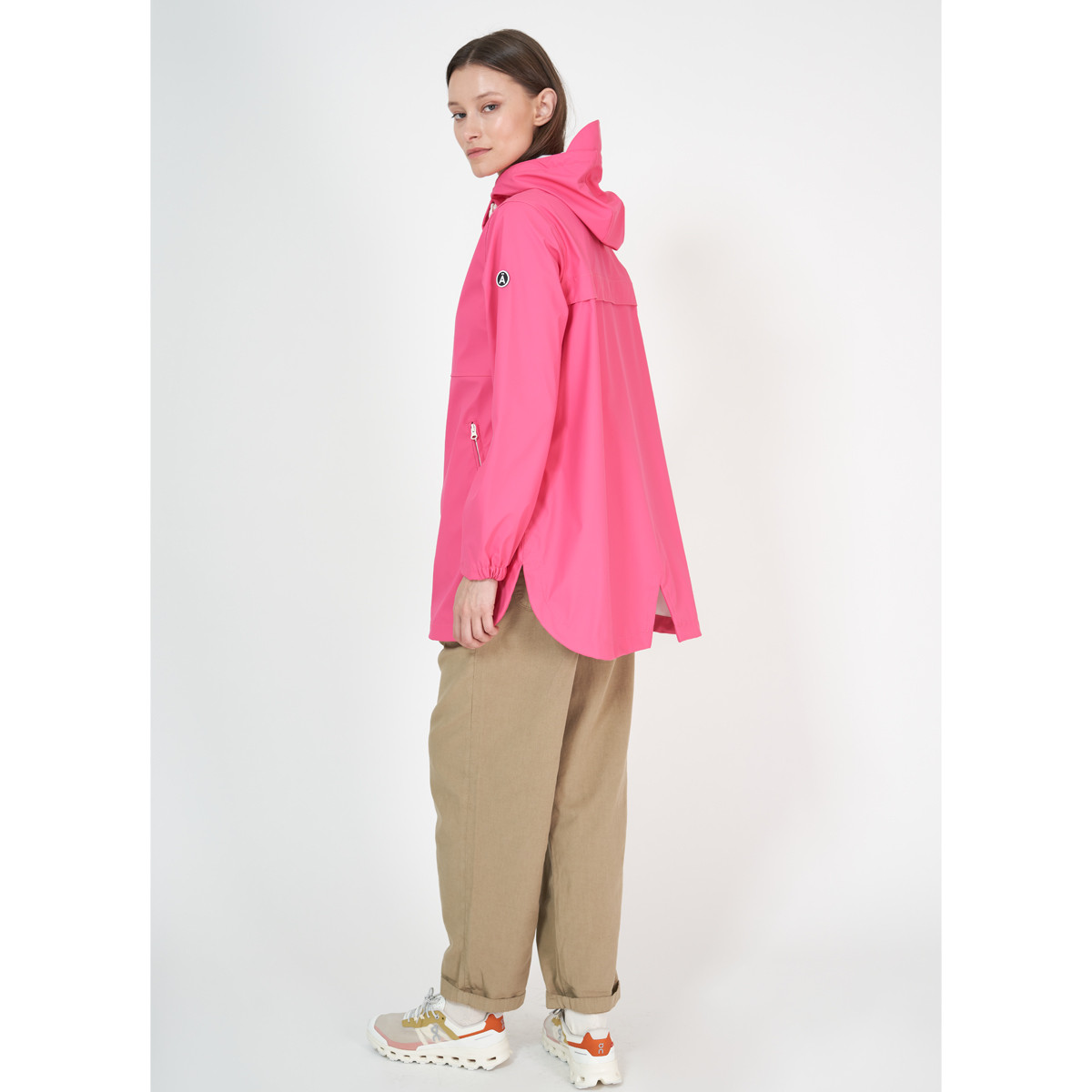 Nuage Curved Hem Rain Jacket Hot Pink Kilkenny Design