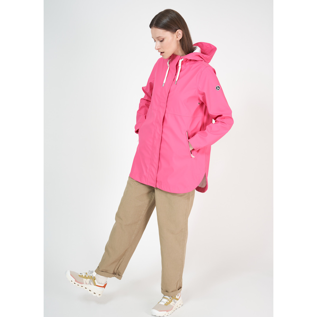 Nuage Curved Hem Rain Jacket Hot Pink Kilkenny Design