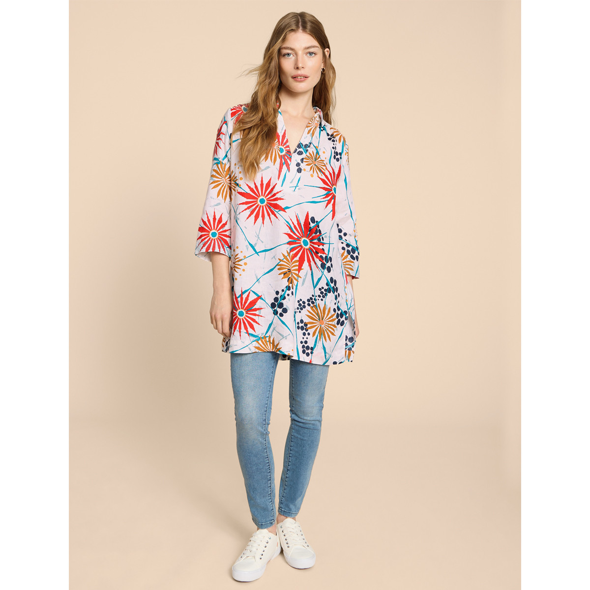Blaire Linen Tunic Ivory Print | Kilkenny Design