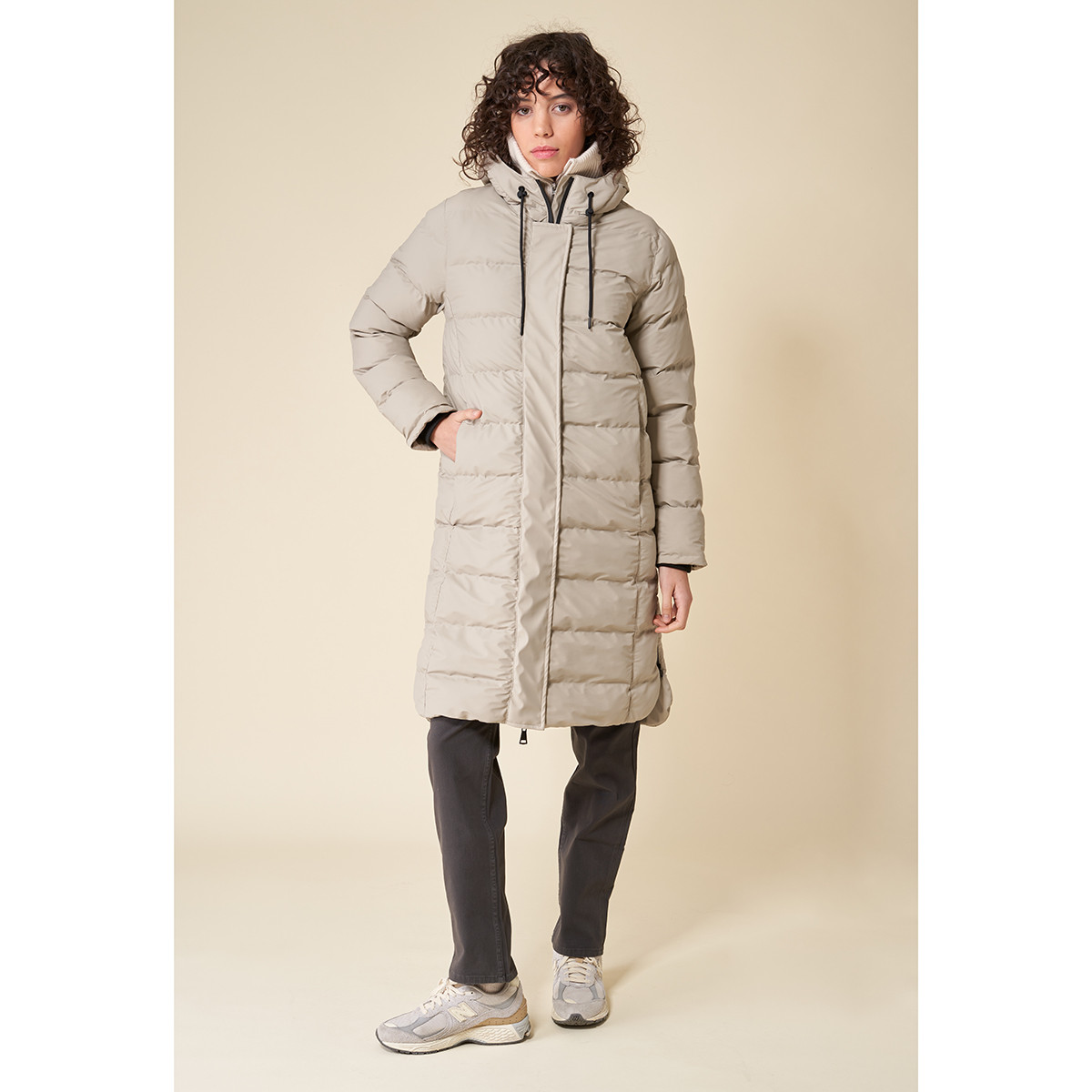 Puddle Puffer Long Jacket Grey Kilkenny Design
