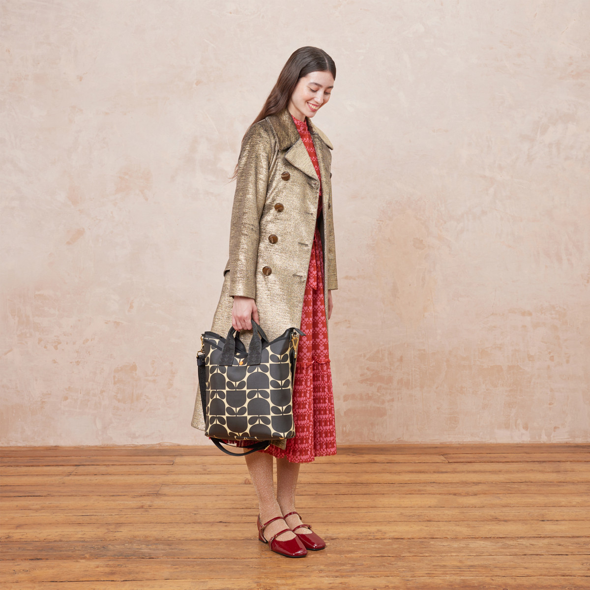 Orla Kiely Carrygrab Bucket Bag Block Flower Monochrome | Kilkenny 
