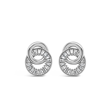 Silver Interlocking Circles Stud Earrings | Kilkenny Design