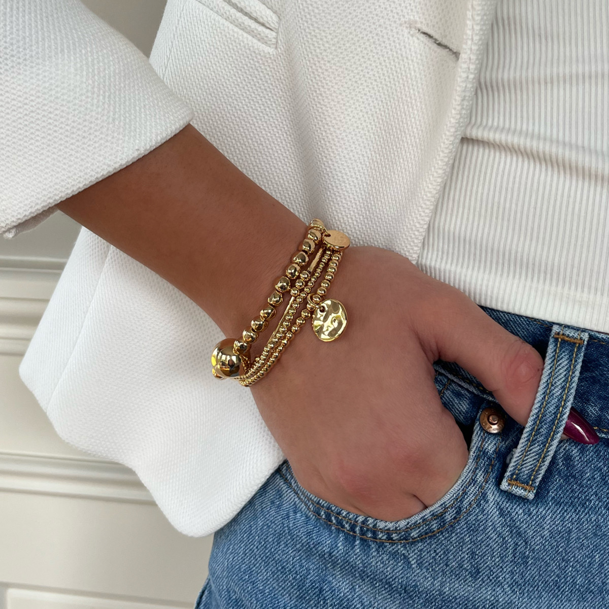 Gold Four Row Stacking Bracelet Kilkenny Design