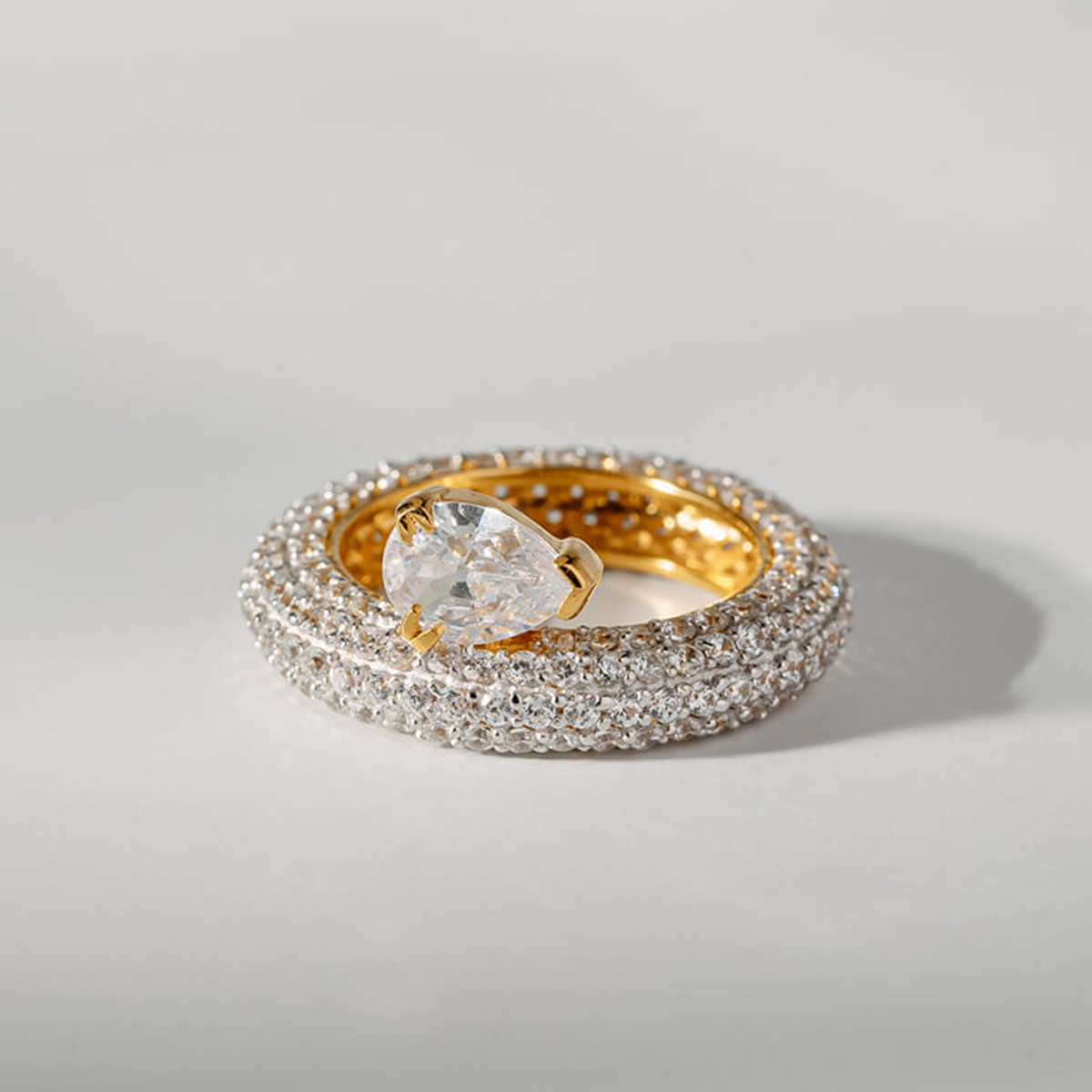 18k Gold Plated Lauren Pavé Ring Kilkenny Design
