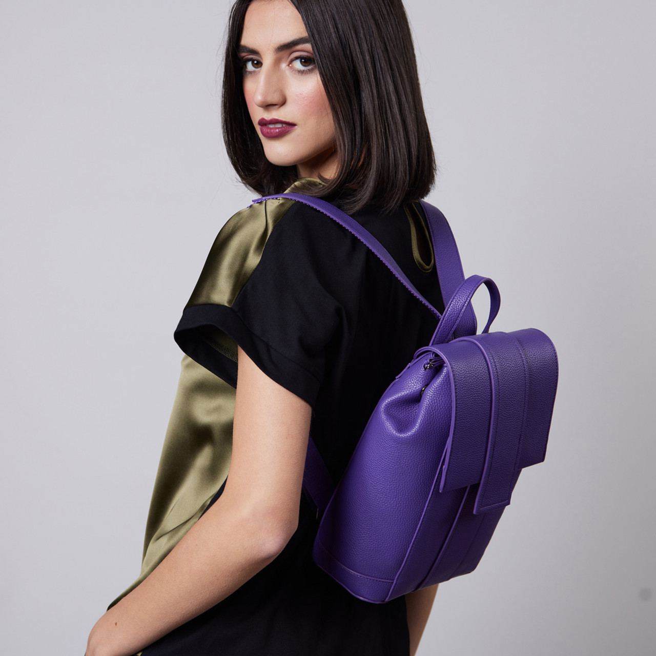 Daphne Strap Panel Small Sharp Backpack Purple Kilkenny Design