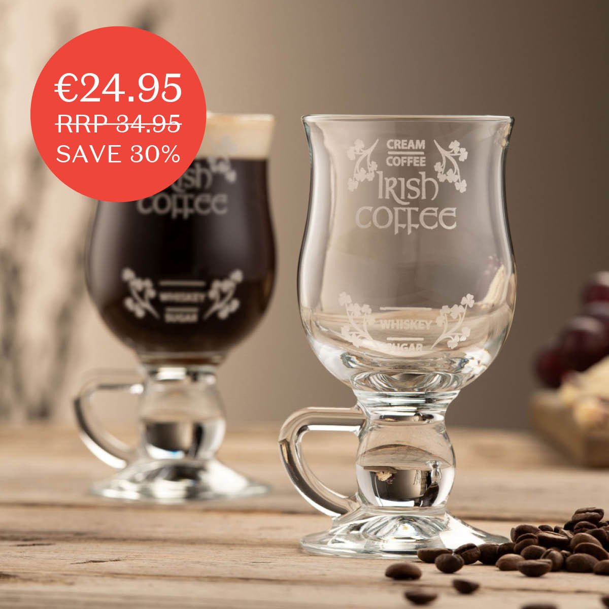Galway Crystal Irish Coffee Glasses - Set of 2 | Kilkenny Design